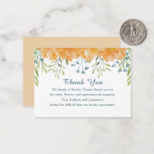 Simple Elegant Memorial Bereavement Thank You ノートカード (正面/裏面インサイチュ)