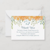 Simple Elegant Memorial Bereavement Thank You ノートカード (正面)