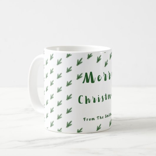 Simple Elegant Merry Christmas mug コーヒーマグカップ (正面左)