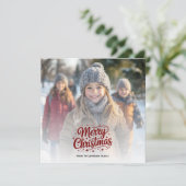 Simple Elegant Merry Christmas Photo Card Gradient シーズンカード (スタンド正面)
