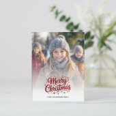 Simple Elegant Merry Christmas Photo Card Gradient シーズンポストカード (スタンド正面)