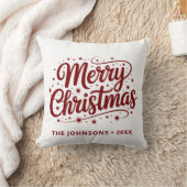 Simple Elegant Merry Christmas Script クッション (ブランケット)