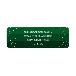 Simple Elegant Minimalist Green Christmas ラベル