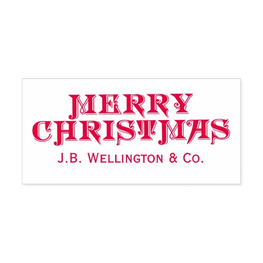 Simple Elegant Minimalist Merry Christmas Name セルフインキングスタンプ (デザイン)