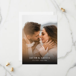 Simple Elegant Minimalist Photo Wedding セーブザデート