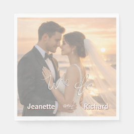 Simple Elegant Minimalist Sunset Beach Wedding スタンダードランチョンナプキン