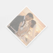 Simple Elegant Minimalist Sunset Beach Wedding スタンダードランチョンナプキン (角)