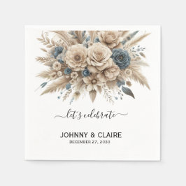 Simple Elegant Modern Boho Pampas Grass Classic スタンダードカクテルナプキン