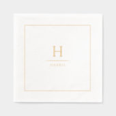Simple Elegant Modern Classy Luxe Family Monogram 箔ナプキン (正面)
