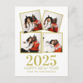 Simple Elegant Modern Happy New Year 3 photo シーズンポストカード (正面)