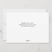 Simple Elegant Modern Happy New Year One Photo シーズンカード (裏面)