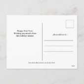 Simple Elegant Modern Happy New Year One Photo シーズンポストカード (裏面)