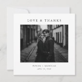 Simple Elegant Modern Minimalist Photo Square サンキューカード (正面)