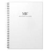 Simple Elegant Modern Monogram ノートブック (正面)