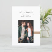 Simple Elegant Modern Photo Wedding サンキューカード (スタンド正面)