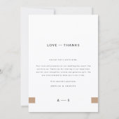 Simple Elegant Modern Photo Wedding サンキューカード (裏面)