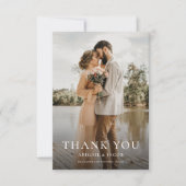 Simple Elegant Modern Photo Wedding サンキューカード (正面)