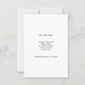 Simple elegant modern photo wedding Save the Date セーブザデート (裏面)