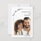 Simple elegant modern photo wedding Save the Date セーブザデート (正面)