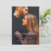 Simple Elegant Modern Photo Wedding Save the Date セーブザデート (スタンド正面)