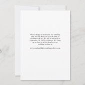 Simple Elegant Modern Photo Wedding Save the Date セーブザデート (裏面)