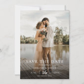 Simple Elegant Modern Photo Wedding Save the Date マグネット招待状 (正面)
