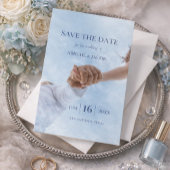 Simple Elegant Modern Photo Wedding Save the Date 招待状