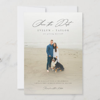 Simple Elegant Modern QR Code Photo Wedding セーブザデート