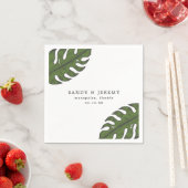 Simple Elegant Modern Tropical Wedding スタンダードカクテルナプキン (インサイチュ)