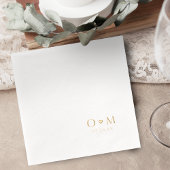 Simple Elegant Modern Wedding Monogram 箔ナプキン