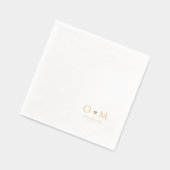 Simple Elegant Modern Wedding Monogram 箔ナプキン (左)
