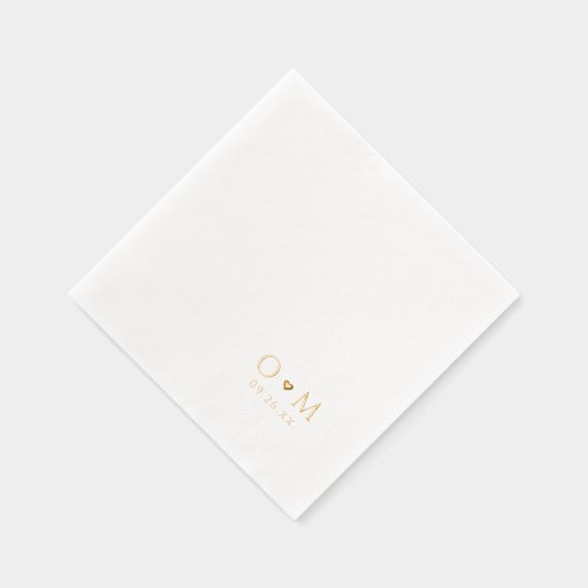 Simple Elegant Modern Wedding Monogram 箔ナプキン (右)