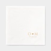 Simple Elegant Modern Wedding Monogram 箔ナプキン (正面)