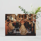 Simple Elegant Modern Wedding Photo サンキューカード (スタンド正面)