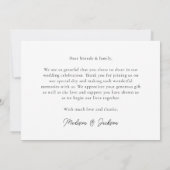 Simple Elegant Modern Wedding Photo サンキューカード (裏面)