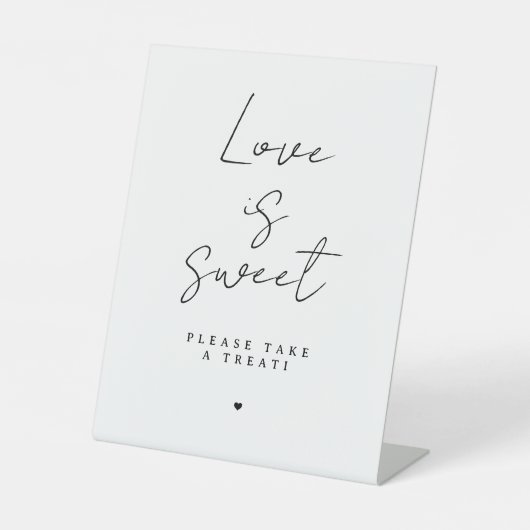 Simple Elegant Modern Wedding sign Love Is Sweet 台座サイン (正面)