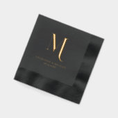 Simple, elegant, monogram, wedding 箔ナプキン (左)