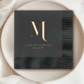 Simple, elegant, monogram, wedding 箔ナプキン