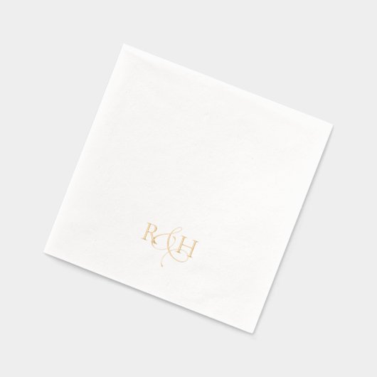 Simple Elegant Monogram Wedding  箔ナプキン (左)