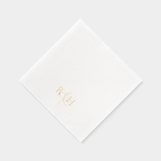 Simple Elegant Monogram Wedding 箔ナプキン (右)