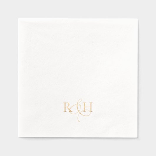 Simple Elegant Monogram Wedding  箔ナプキン (正面)