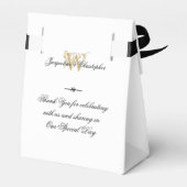 Simple Elegant Monogram White & Gold Chic Wedding  フェイバーボックス (裏面サイド)