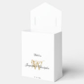 Simple Elegant Monogram White & Gold Chic Wedding  フェイバーボックス (オープン)