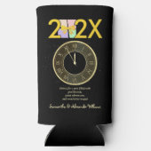 Simple Elegant New Year's Eve Gift Box Bow スリム缶クーラー (裏面)