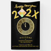 Simple Elegant New Year's Eve Gift Box Bow Welcome 横断幕 (縦)