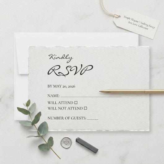 Simple Elegant | Nothing Fancy Just Love Wedding 出欠カード