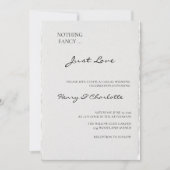 Simple Elegant | Nothing Fancy Just Love Wedding  招待状 (正面)