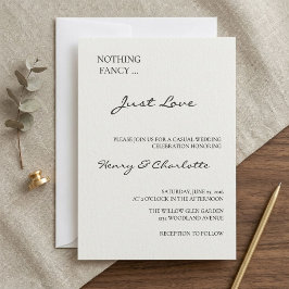 Simple Elegant | Nothing Fancy Just Love Wedding  招待状