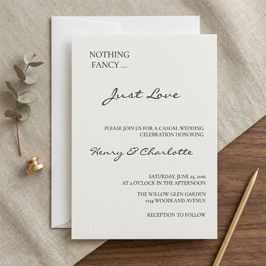 Simple Elegant | Nothing Fancy Just Love Wedding  招待状