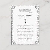 Simple, Elegant Orthodox Funeral Prayer Card       プレイスカード (裏面)
